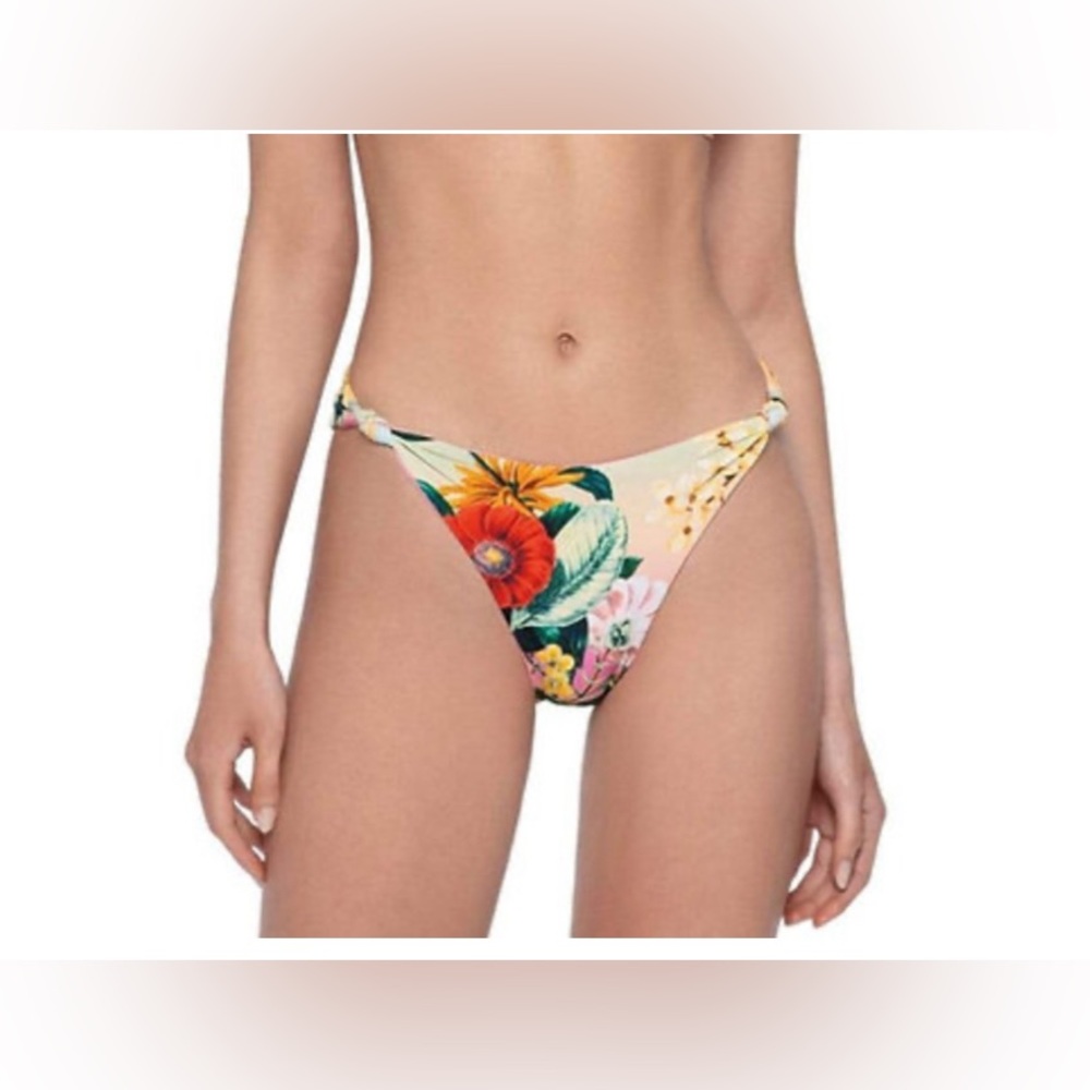 ☀️NWT PQ Swim Flower Print Bikini Bottoms Reversible M